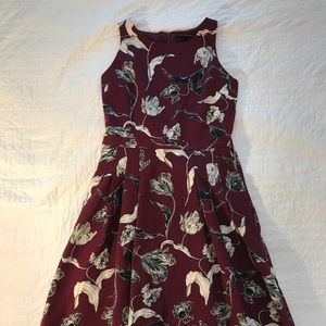 Banana Republic Eggplant Colored Floral Dress